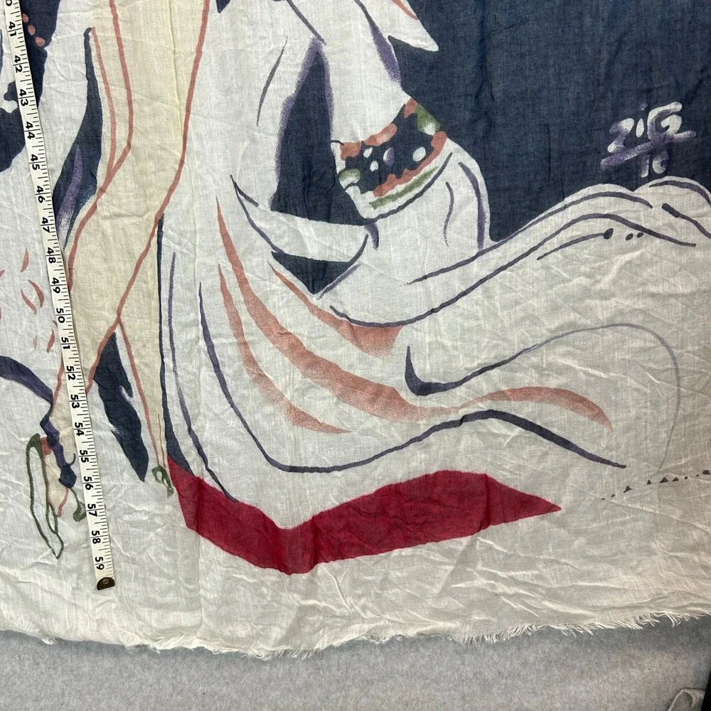 Blue Pacific Scarf Casino‎ de Paris Miss Mistinguett Showgirl Silk Cashmere Wrap